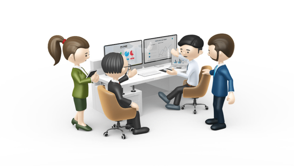3d illustration business corporate group discussion with white background